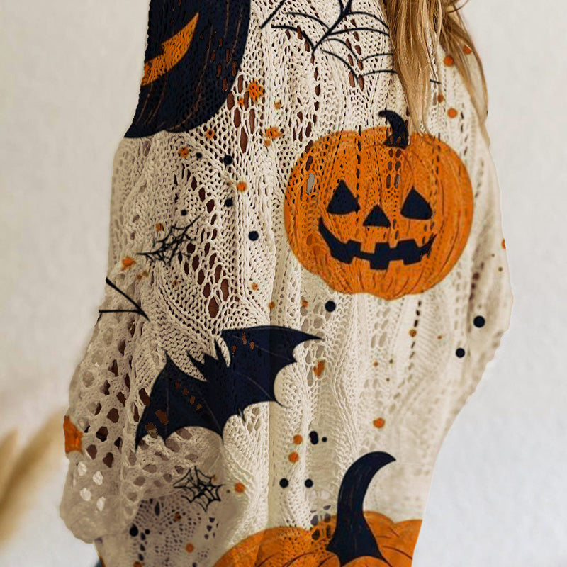 đHalloween 50 % rabatt specialerbjudandeđDamtröja i lös passform med batwingĂ€rmar för Halloween