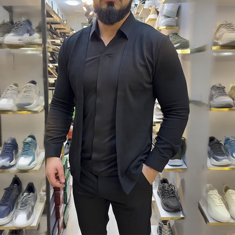 Herrskjorta i lager-på-lager-look