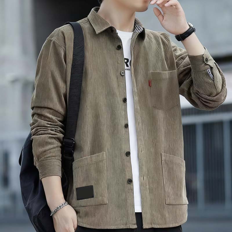Långärmad topp för män i casual stil