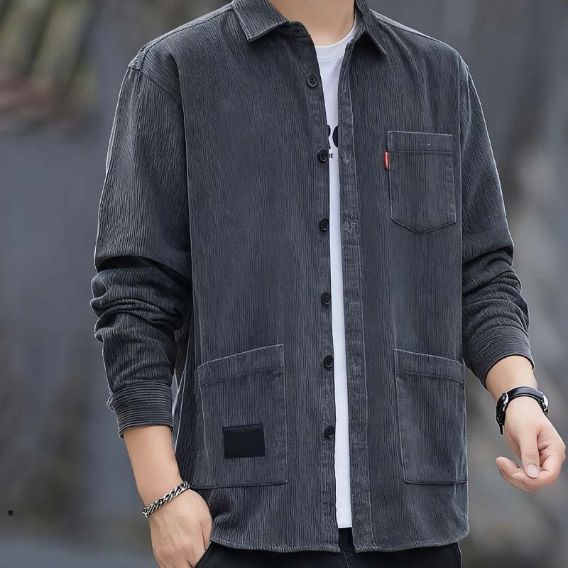 Långärmad topp för män i casual stil